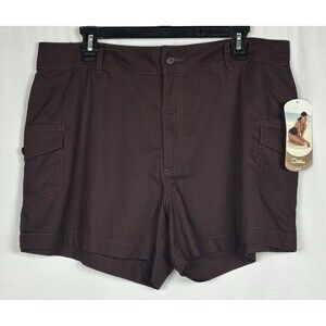 NWT Vintage Catalina Swim Coverup Shorts Plus Size 1X 16W Chocolate Brown Cargo